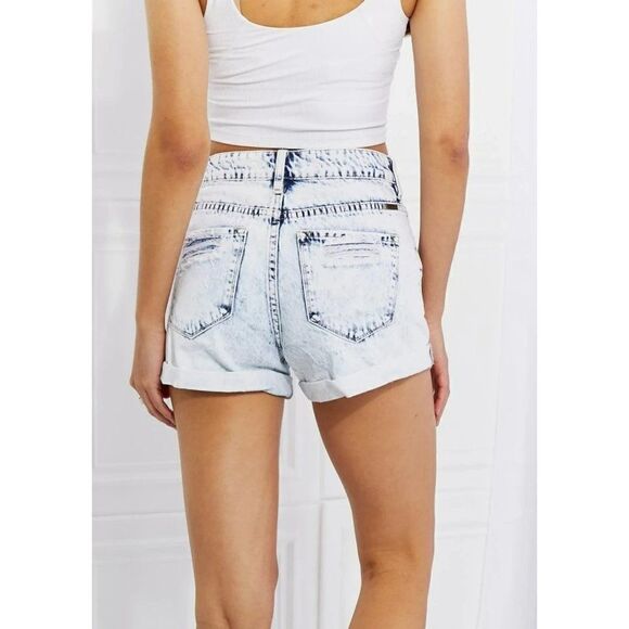 Kancan Light Acid Washed Jean Shorts (L) - Picture 2 of 5